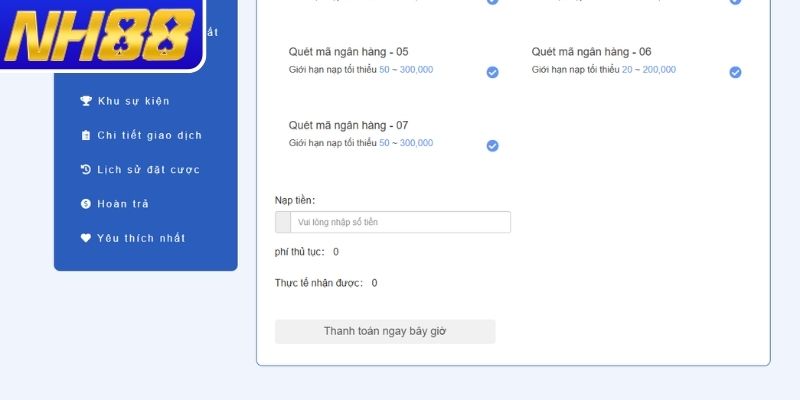 Lựa chọn thời điểm nạp tiền
