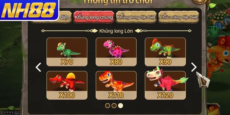 Các loại vũ khí trong Săn Khủng Long NH88
